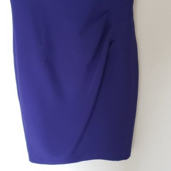 Adrianna Papell Cocktail Sheath Dress Purple Pleat Detail size 4 - Picture 7 of 13